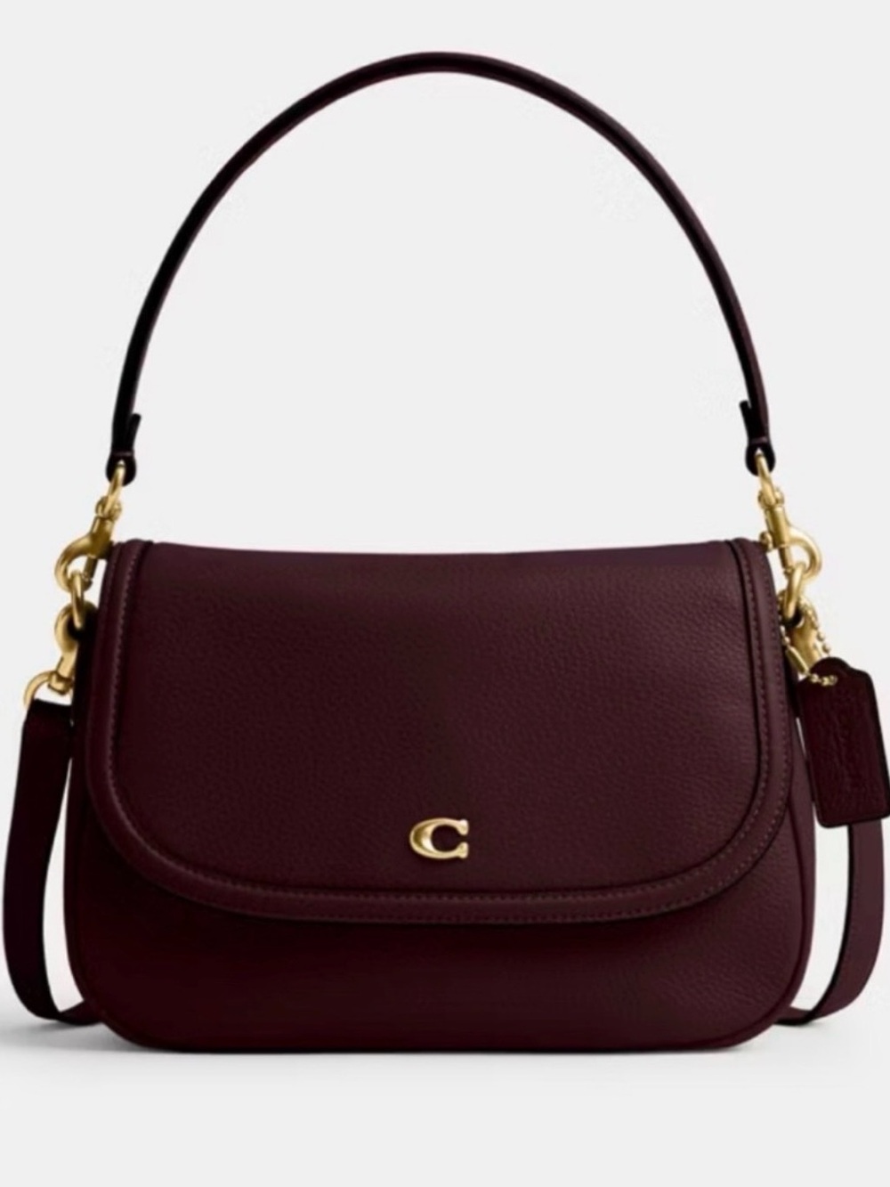 ♥️Coach NWOT Legacy Leather Shoulder Bag in Merlot withCrossbody & Gold Hardware